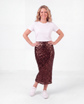 Fully Lined Brown Sequin Skirt