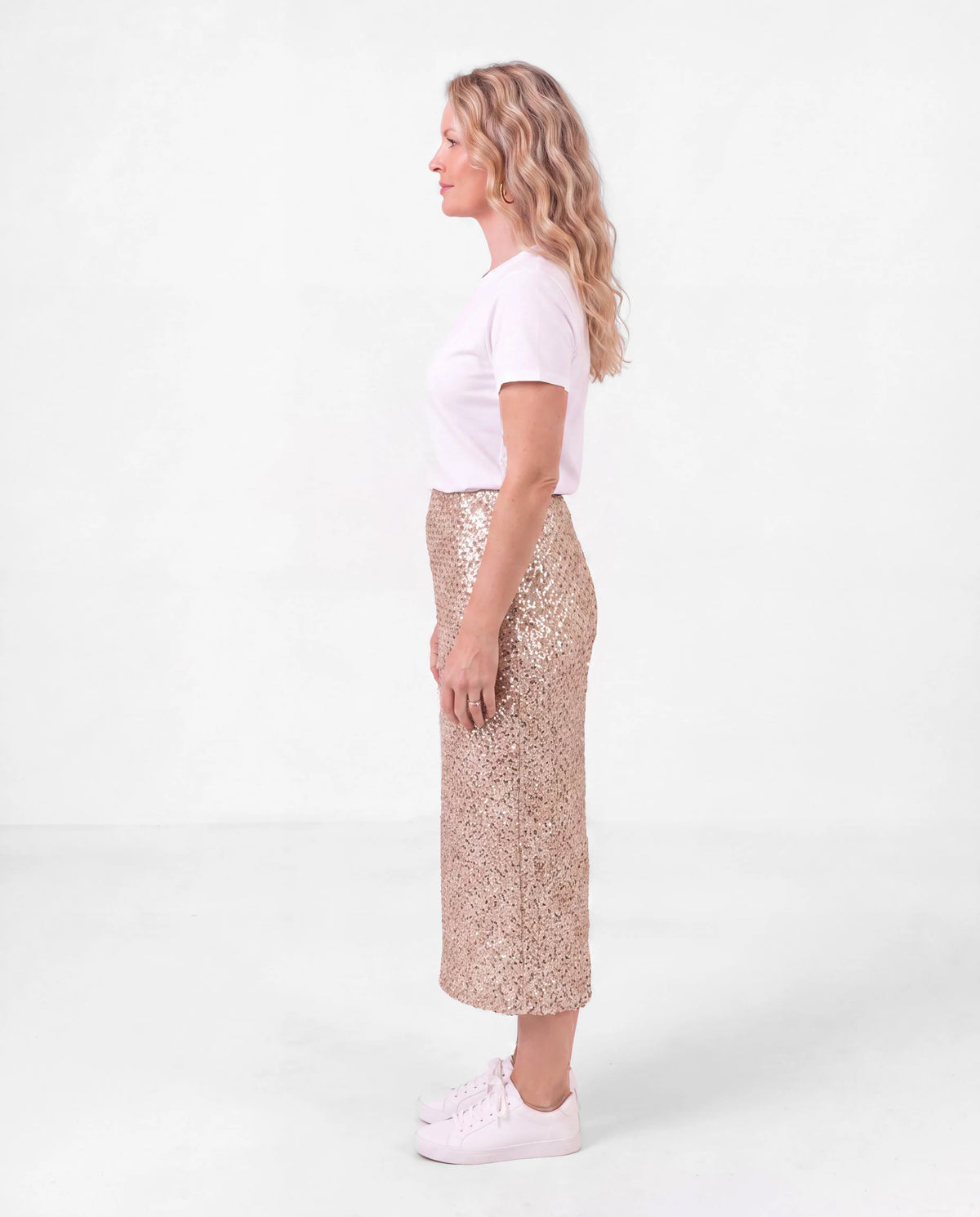 Nude Sequinned Skirt